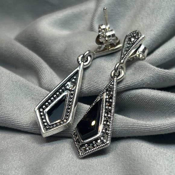 **SOLD***Sterling Silver Drop Kite Earrings Dangle Earrings for Women 925 Silver - Picture 2 of 10